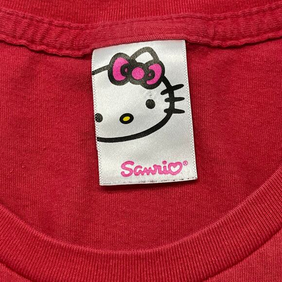 y2k 2007 Sanrio Hello Kitty Rainbow Sunglasses Red Womens S T-Shirt Mexico Made - Picture 3 of 8